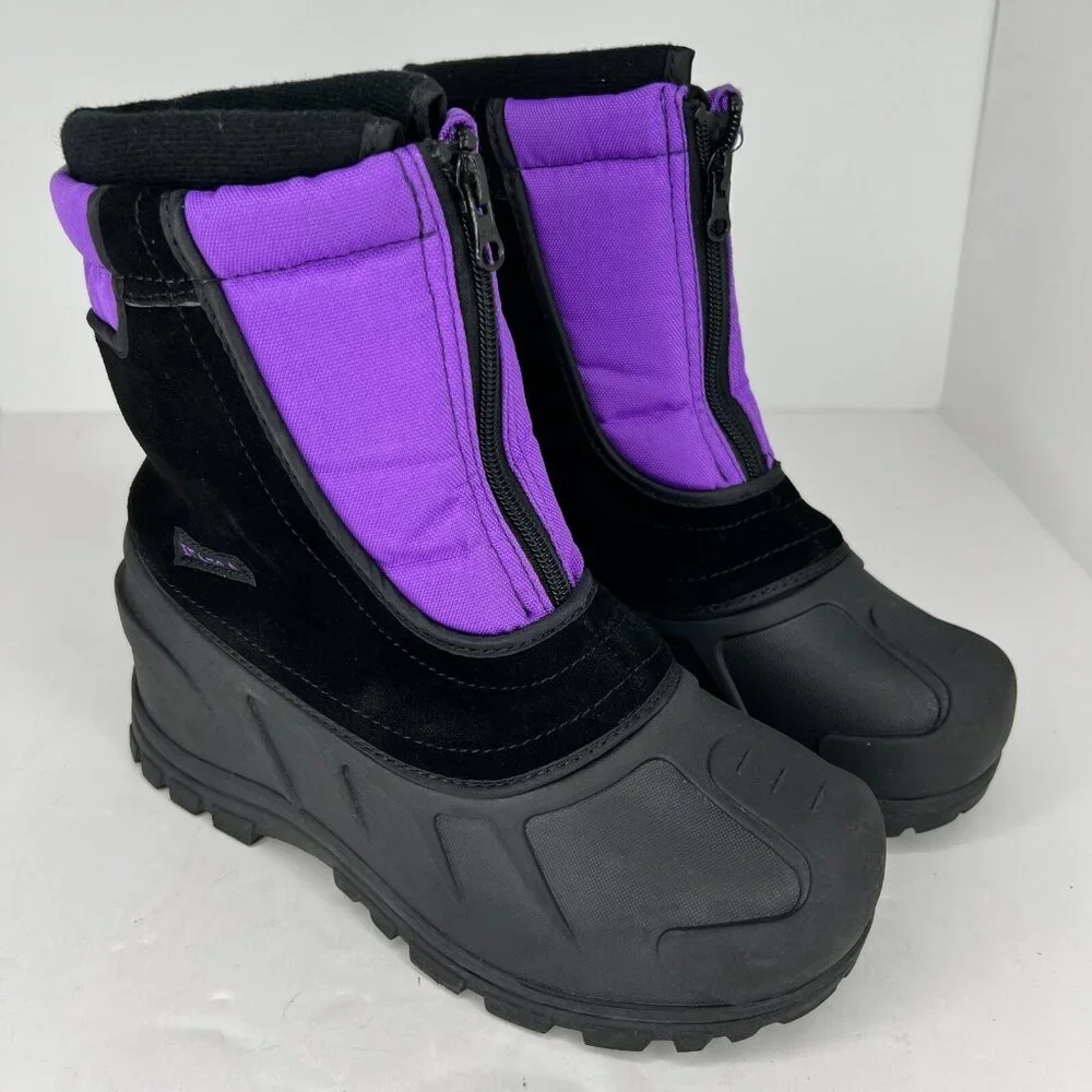 Itasca Girls 8006780WR Black Purple Snow Stomper Zipper Size 6 Snow Boots - Picture 2 of 10